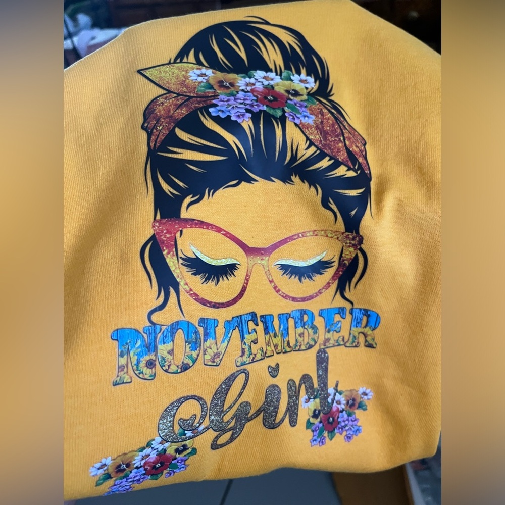 Custom made brand new November girl t shirt
